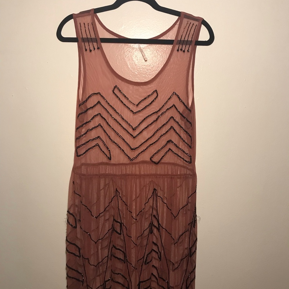 Beaded Purple Free People Dress
